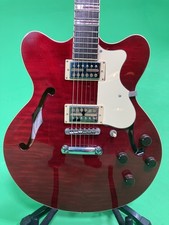 Hofner HCT Verythin Guitar Transparent Red