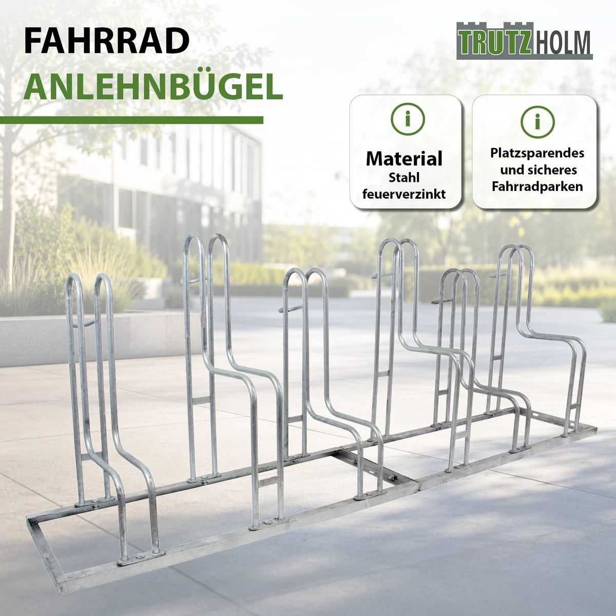 Fahrradständer  für 6 Fahrräder Reihenparker Mehrfachständer Hoch-Tief Stellung