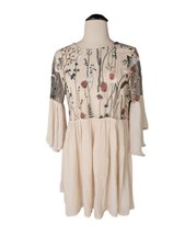 Altar'd State Embroidered Fairy Boho Mini Dress Women's Small Cream Mali Mali