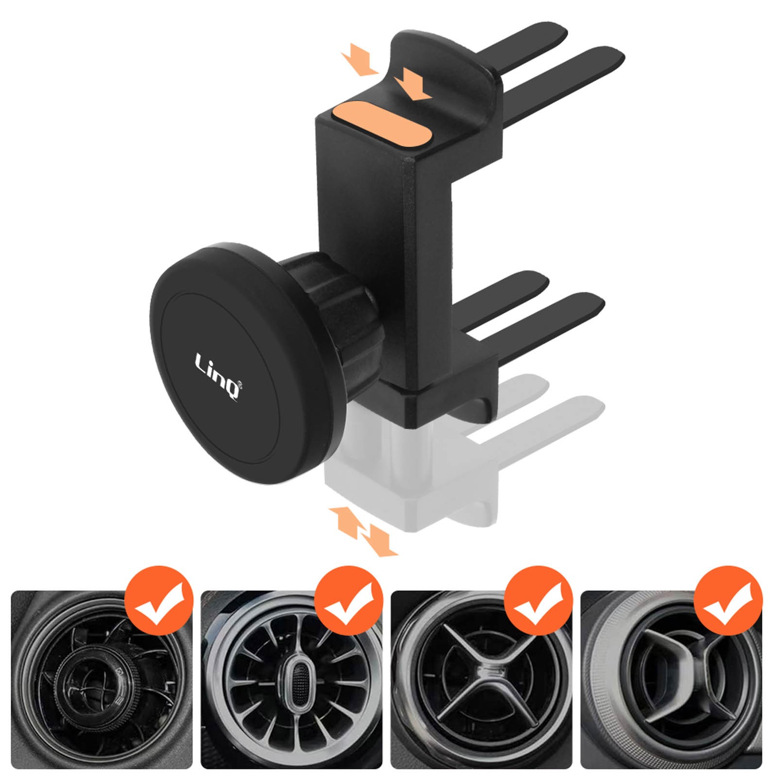 Support voiture 15W LinQ induction avec fixation stable