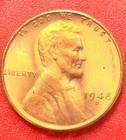 1948-S Lincoln Wheat Cent Penny GEM RED BU From an Original Bank Roll