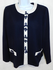 Vintage PABLO collection Jacket blazer size 14 navy blue made in USA (nn66)