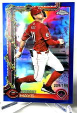 AUSTIN HAYS 2025 TOPPS HOLIDAY CHROME BLUE REFRACTORS #HC67 PRINT RUN 009/199 NM