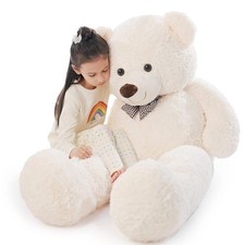 Big Teddy Bear 4Ft Giant White Soft Stuffed Animals Cute Plush Toy for Girlfr...