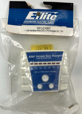 E-Flite EFLC1007 6V/12V 1 Cell Variable Rate DC Li-Po Charger New