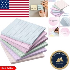 Pastel Lined Sticky Notes 3"x3" - Stylish 6 Pack for Organized Note-taking