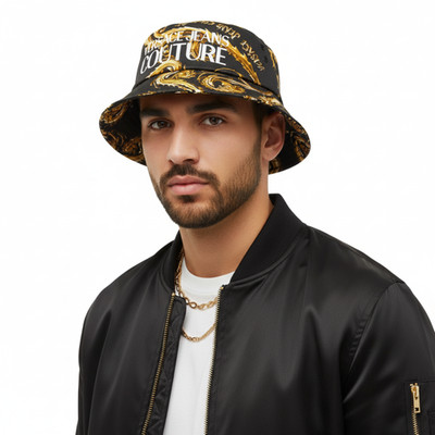 Versace Jeans Couture Black/Gold Classic Gold Baroque Print Logo Mens Bucket