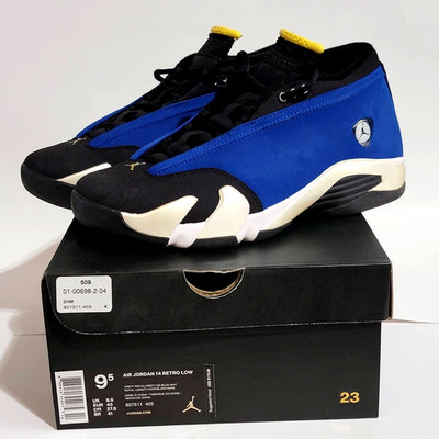 Nike Air Jordan 14 Retro Low Laney 2015 Blue/Black 807511-405 Men s Size 9.5