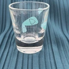 1 VTG Federal Glass Atomic Boomerang Amoeba Turquoise Shot Glass 50’s MCM