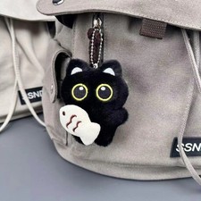 Cool Plush Black Cat Keychain Cute Doll Keychain Bag Pendant Jewelry Car Keycha