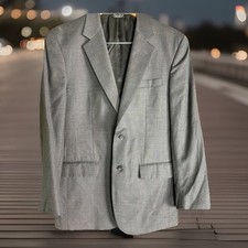 40R Jos A Bank Mens Sport Coat Dark Gray Fine Check 100 Wool Blazer