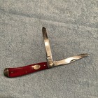 Moore Maker USA 5201U 2 Blade Trapper Red Wood Scales 3 7/8” Closed  Good Snap — photo 1