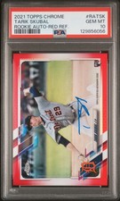 2021 TOPPS CHROME RC AUTOS RED REFRACTOR #RATSK TARIK SKUBAL 4/5 PSA 10 AUTO