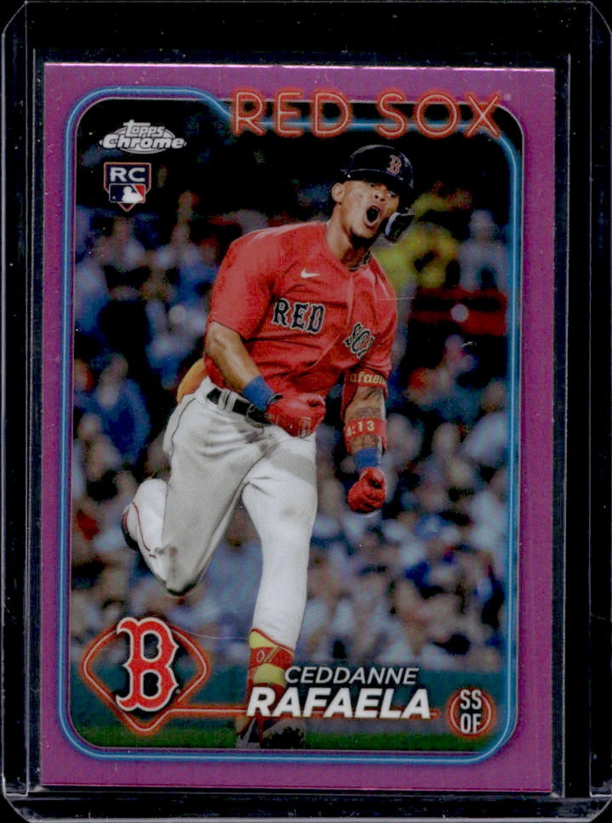 2024 Topps Chrome Ceddanne Rafaela RC Pink Refractor Rookie #118 Red Sox