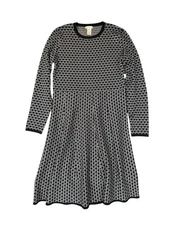 Max Studio Sweater Dress Womens XL Black Geometric Thick Stretchy Dark Feminine