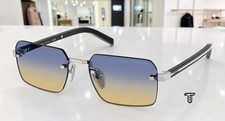 PRADA PR D55S 1BC50E Silver Yellow Dark Blue 55 mm Men's Sunglasses