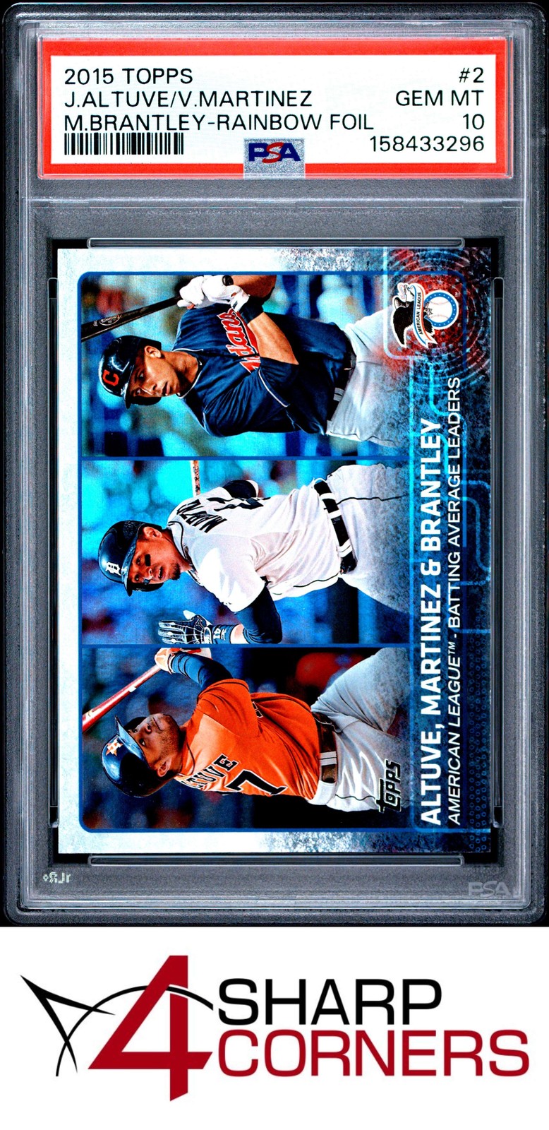 2015 TOPPS RAINBOW FOIL #2 JOSE ALTUVE POP 2 PSA 10