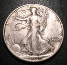 1939 SILVER WALKING LIBERTY US  HALF DOLLAR  FIFTY CENT 50 C COIN 90 % SILVER