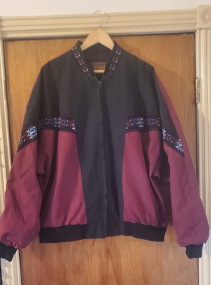 Vintage 80s David James Aztec Bomber Made In USA Sz L - XL