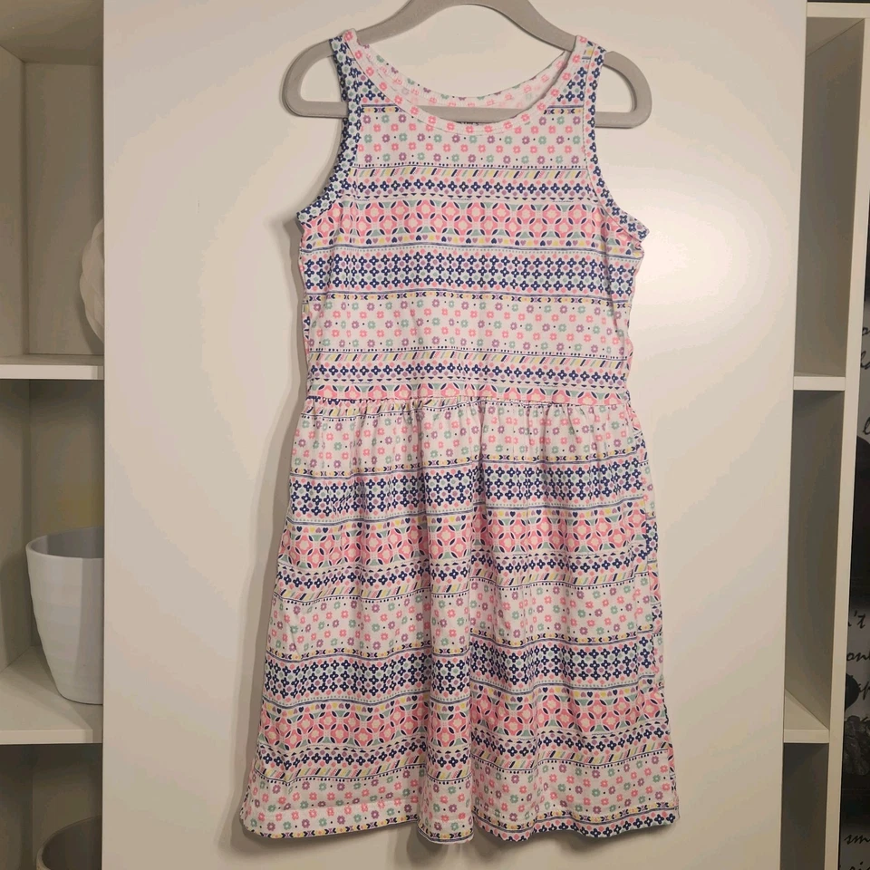 Carter's Geo 印花汗布波西米亚连衣裙 7 码 — 第 4/4 张图片