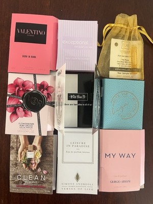 10 high end Perfume Sample lot: Flowerbomb, Valentino, Clean Reserve, Kat Von B