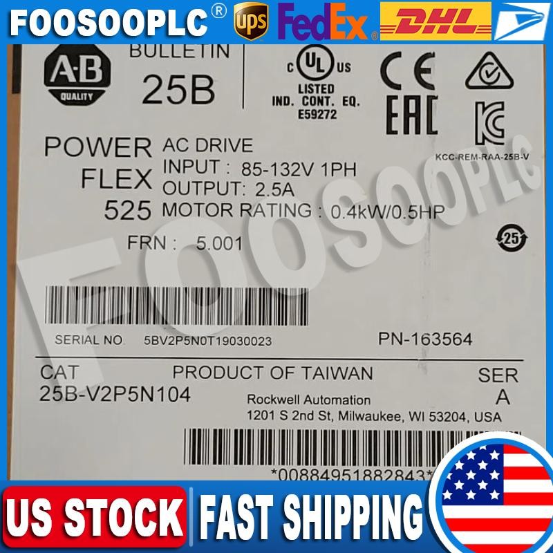 NEW AB 25B-V2P5N104 Powerflex 525 AC Drive Controller 25BV2P5N104 # US Free Tax