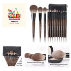 Natural Goat Hair Makeup Brush Set with Case, Natural Makeup Brushes, Natural...