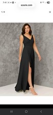 Azazie Black Sleeveless V-Neck Floor-Length Maxi Bridesmaid Dress