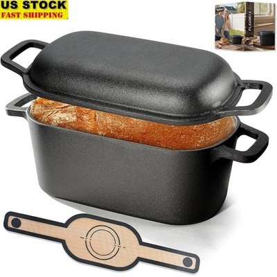 Cast Iron Dutch Oven Sourdough Bread Baking Pre-seasoned Versatile Kitchen Tool