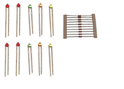 TTLED10 Train Tech Spur N/HO/OO verschiedene Sub-Miniatur LED Set (10)