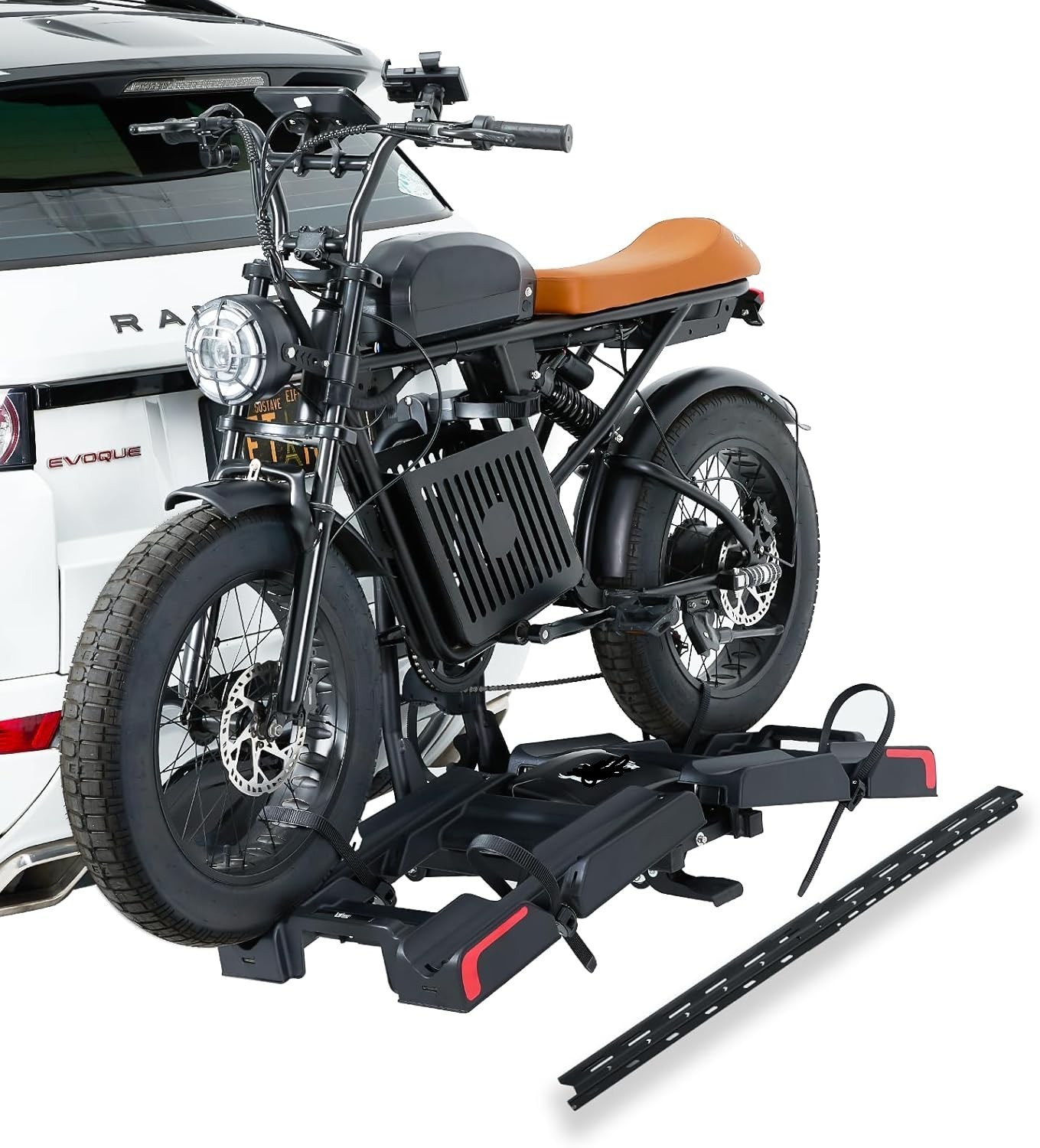 E Bike Rack with Ramp 200LB Hitch Carrier for Fat Tire Bikes SUV Truck FoldablE