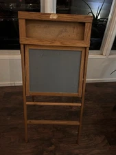 Vintage National School Slate Company Oak Folding Childs Chalkboard Easel