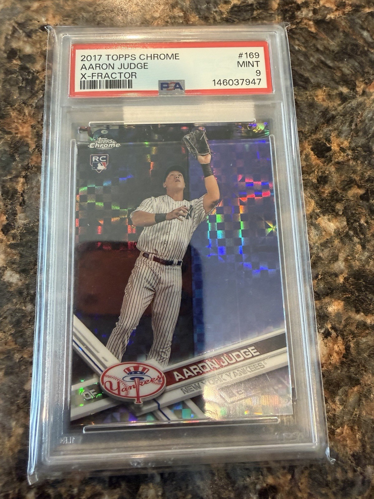 2017 Topps Chrome - Aaron Judge #169 X-Fractor (RC) PSA 9 view 1