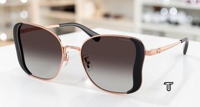COACH HC7188 94078G Cdp51 Smoke Rose Gold Grey Gradient 50 mm Women's Sunglasses