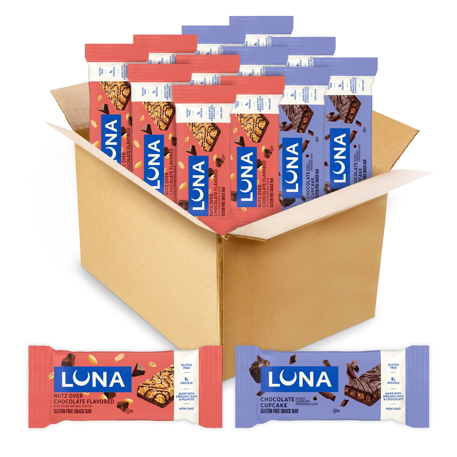 LUNA Bar - Variety Pack - 2 Flavors - Gluten Free Snack Bars - Non-GMO 1.5 oz