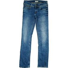 PEPE JEANS W26 L32 pantalone saturno blu donna regular fit gamba dritta elasticizzato 34 XS