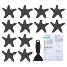 12 Pcs Starfish Bathtub Non Slip Stickers 3.86x3.86 Inch, Black