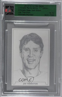 2011-12 ITG Ultimate Memorabilia 11th Edition Silver 16/62 Joe Thornton HOF l7u
