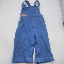 Vintage 80s Carters 18 Months 23-26lbs Blue Cotton/Poly Overalls Bibs Y