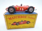 VINTAGE MATCHBOX LESNEY No.73b FERRARI F1 RACING CAR IN ORIGINAL BOX 1962