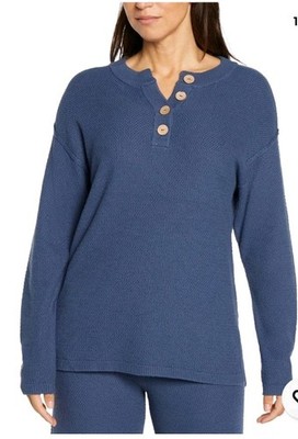 Three Dots Women's Parma Henley Long-Sleeve Top - Partly Cloudy - M