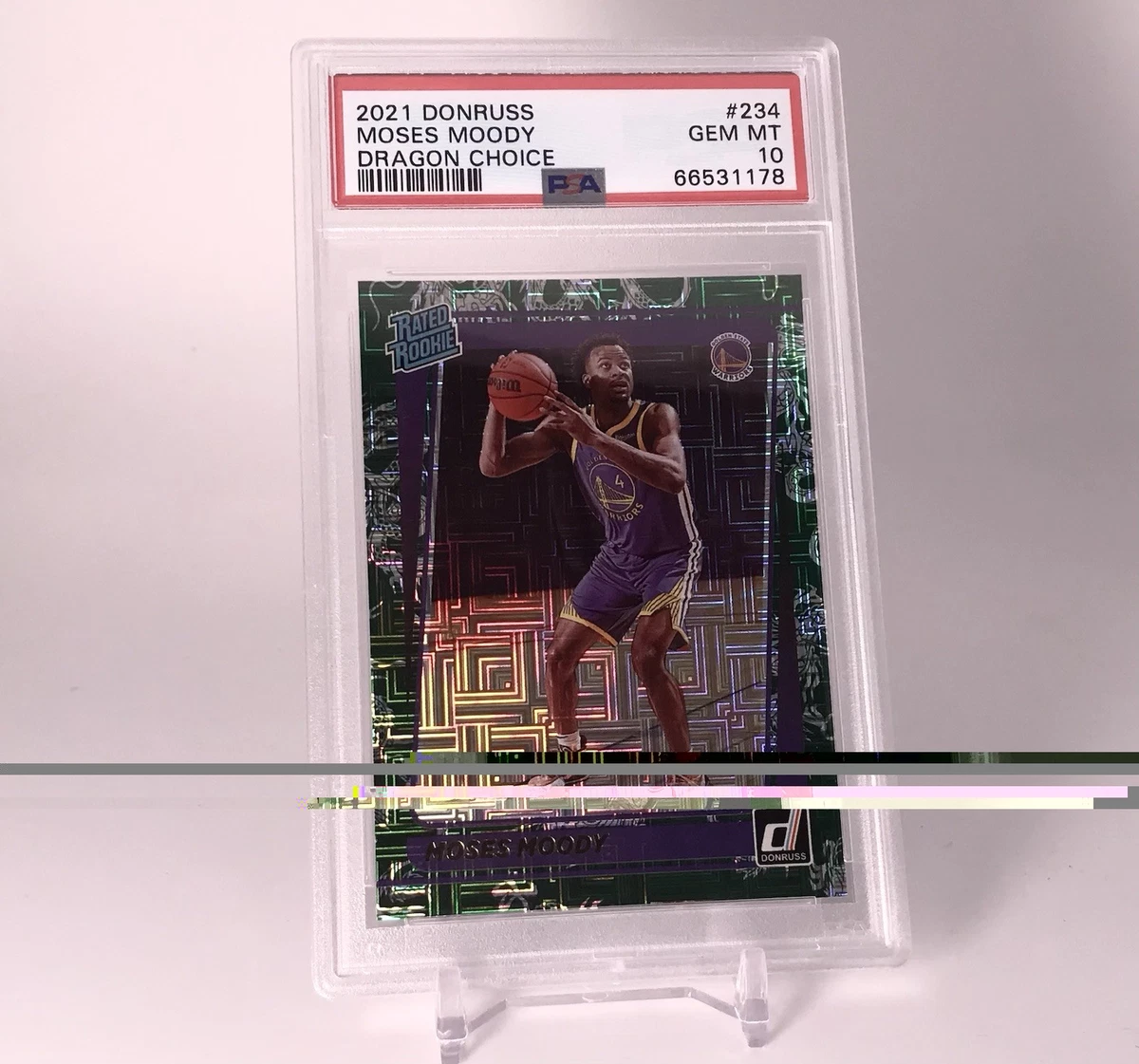 Panini 2021-22 Donruss Moses Moody Choice Dragon #234 PSA 10