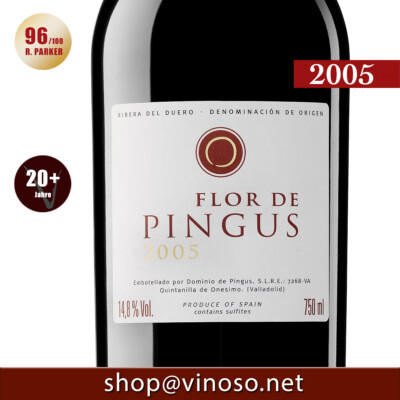 Peter Sisseck, Dom. de Pingus: FLOR de PINGUS 2005 Ribera del Duero 14,8% RP: 96
