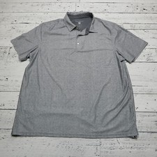 Hickey Freeman Performance Polo Shirt Mens 2XL Gray Polyester Stretch Golf