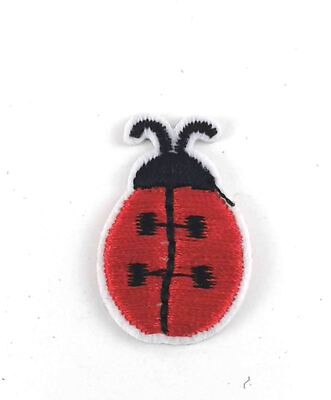 Iron On Embroidered Applique Patch Shimmery SMALL Ladybug Lady Bug 2673