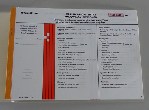 Plan de Service / Scheckheft Peugeot 104,204,304,504 + Cabriolet & Coupe Ab - Photo 2/3