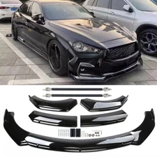 Fits 2014-2022 INFINITI Q50 Front Bumper Lip Lower Spoiler Splitter Glossy Black