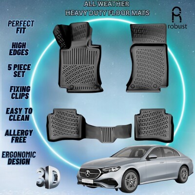 Custom Floor Mats Fits Mercedes E-Class 2023-2025 TPE Rubber All Weather Liners