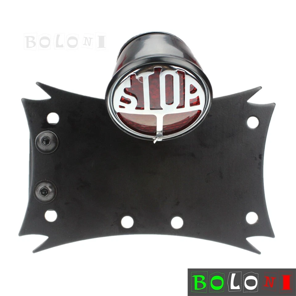 Luz trasera con soporte de matrícula 12 V luz trasera de freno para Harley Choppers Foto 3 de 4