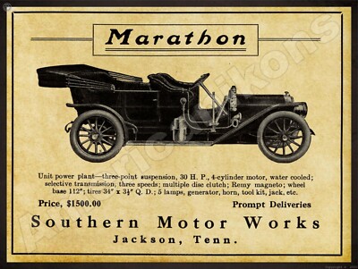1911 Marathon Automobiles NEW Metal Sign 24''x30'' USA STEEL XL Size 7 lb